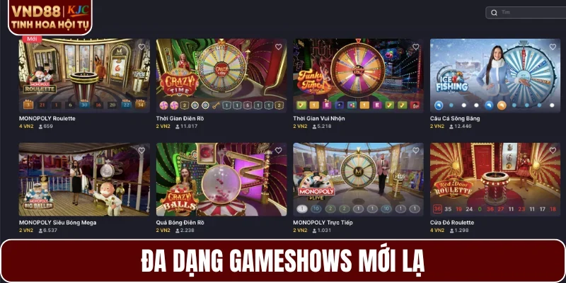 Đa dạng gameshows mới lạ